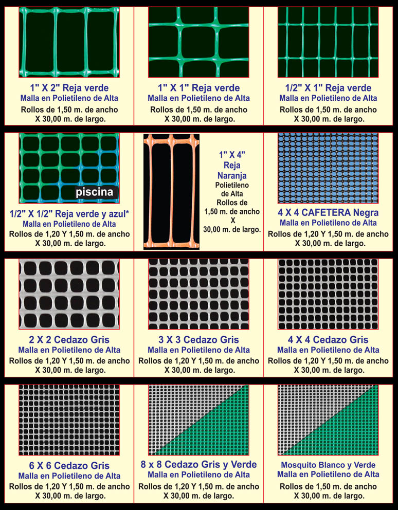 mallas plasticas nueva